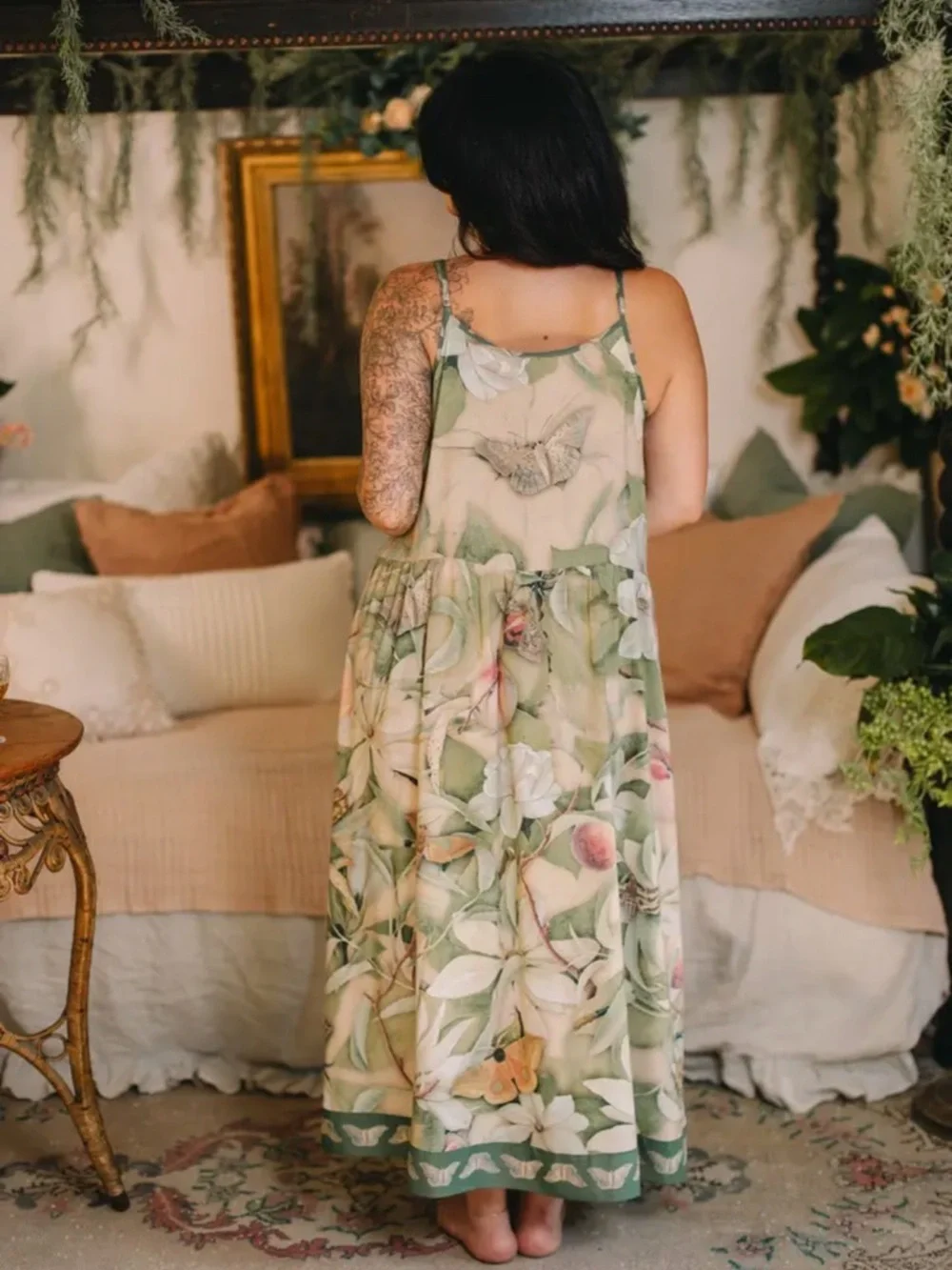 Fleur De Soleil Bohéme Long Maxi Slip Dress w/ Florals by Market of Stars - Picture 12 of 15